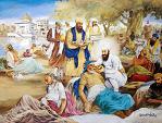 Guru Arjan Dev Ji serves the lepers at Taran Taran