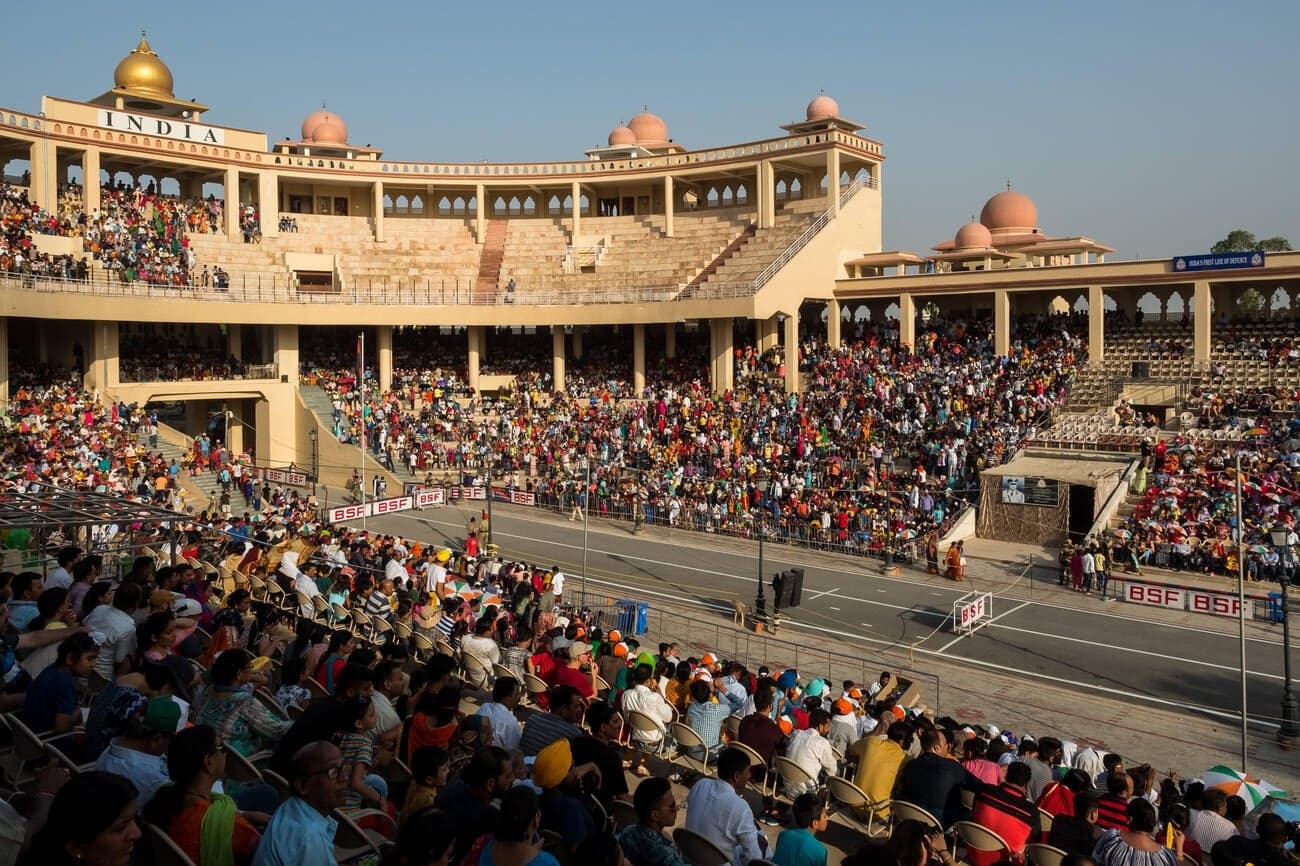 Sunset falling on Wagah Border Amritsar